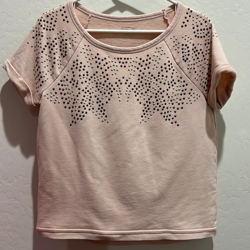 Apt 9 Short Sleeve Embellished Sweatshirt. Size XS